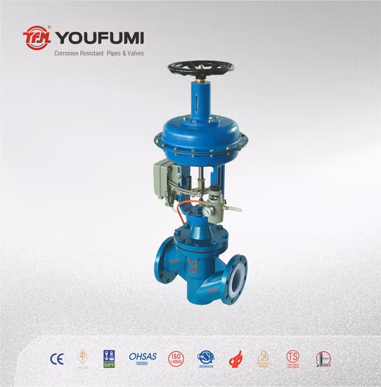 PFA Lined Globe Valve ANSI Chemical Fluid